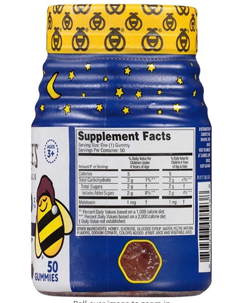 Zarbee's Naturals Children's Sleep with Melatonin Supplement, Natural Berry Flavored, 50 Gummies