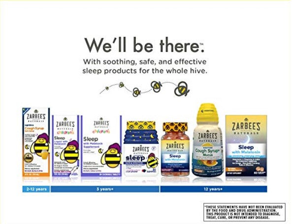 Zarbee's Naturals Children's Sleep with Melatonin Supplement, Natural Berry Flavored, 50 Gummies
